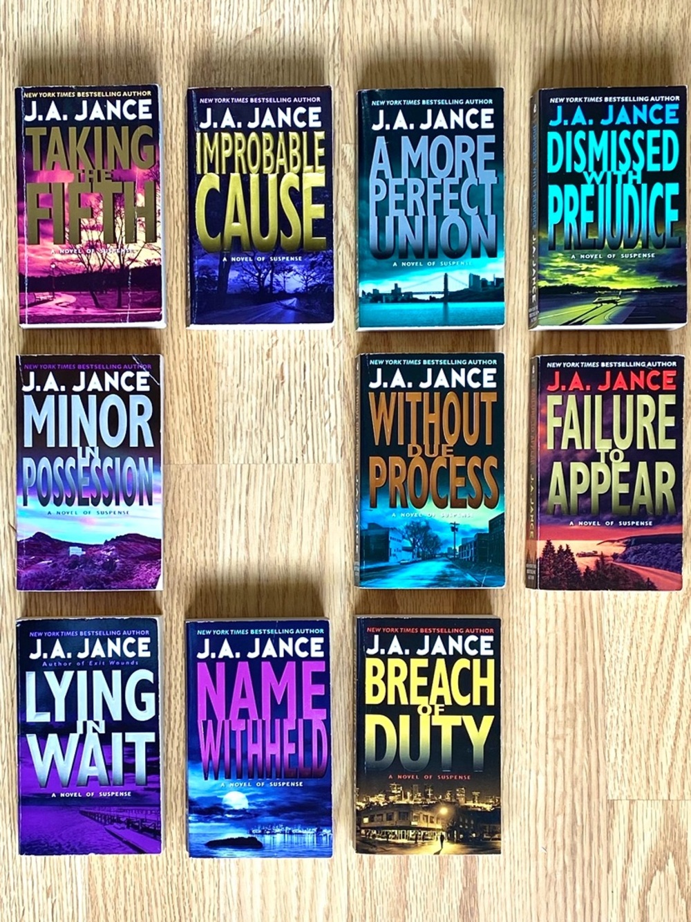 QTY 10~J.A. Jance Paperback Novels From the JP Beaumont Series